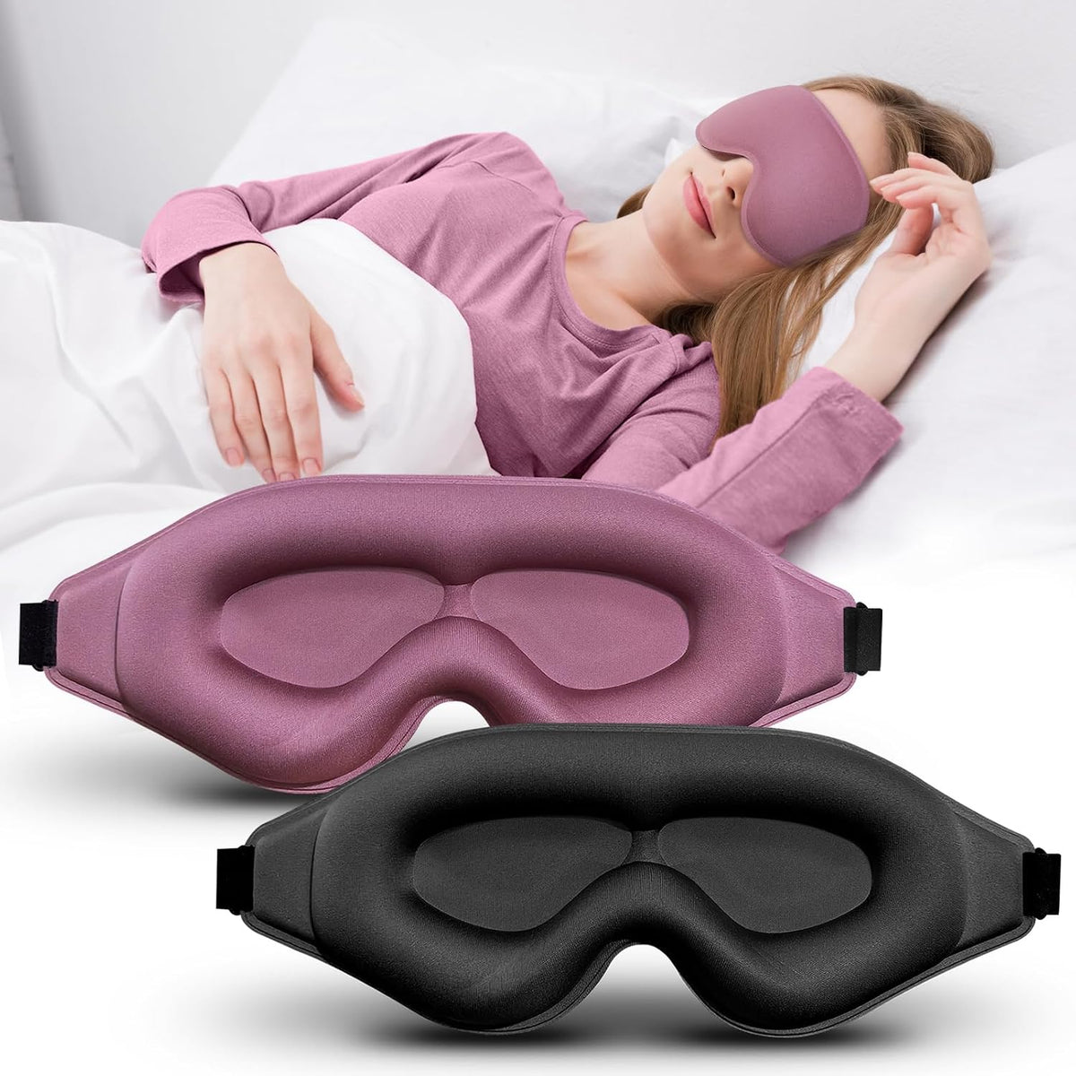 3D Advanced Eye Mask for Sleeping, Ultra Delicate Soft Skin Friendly Eye mask,100% Blackout Sleep Eye Mask for Sleep, Eyelash Extension Sleep mask, Sleeping Eye Masks for Men and Women