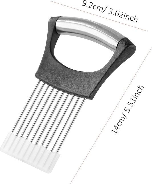【2 PCS】Easy Onion Holder for Slicing Onion Slicer Holder Large Onions Cutter Vegetable Chopper Kitchen Neat Slicing for Avocado Egg Meat Tenderizer Sharp Prong Tomato Slicer Lemon Holder Food Slicers