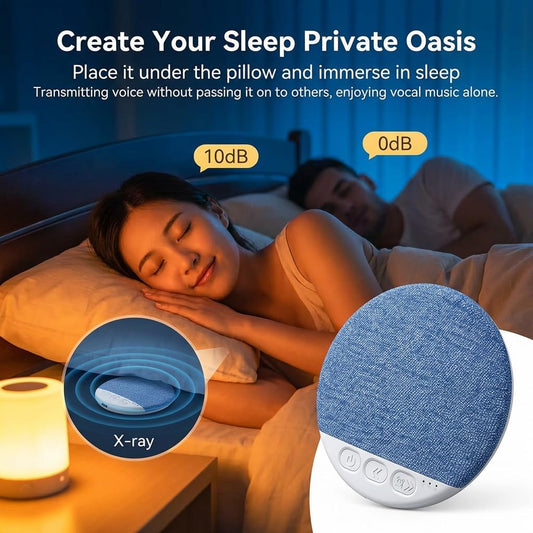 Ultra-Thin Bluetooth Pillow Speaker,Mini Portable Under Pillow Speaker with White Noise Timer Wireless Sleep Aid,Bone Conduction Sound Design for Side Sleepers,Private Stereo Sound for Adult&Kid,Green