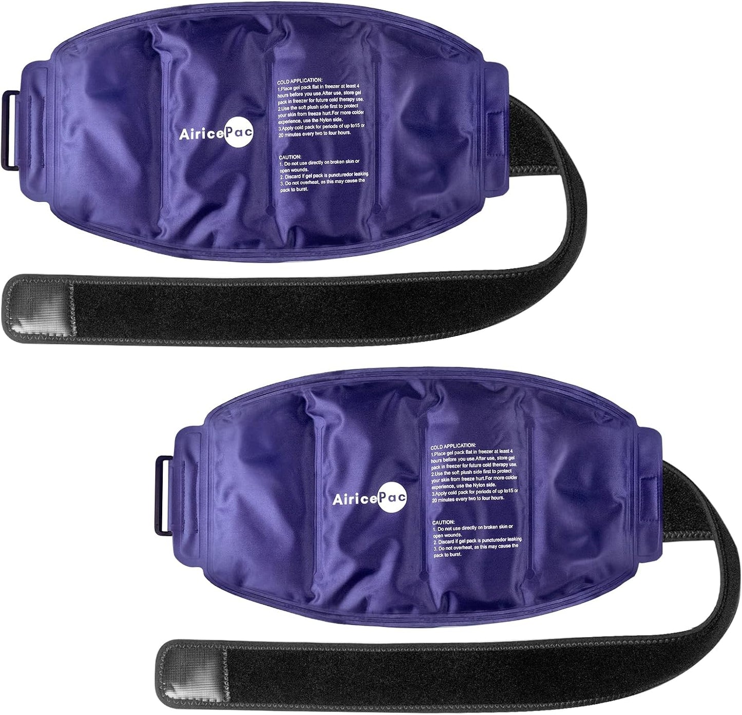 AiricePac 16 × 9" Large Ice Pack for Injuries Reusable Gel for Lower Back, Shoulder, Knee, Elbow, Hip, Leg, Soft Flexible Cold Compress for Pain Relief