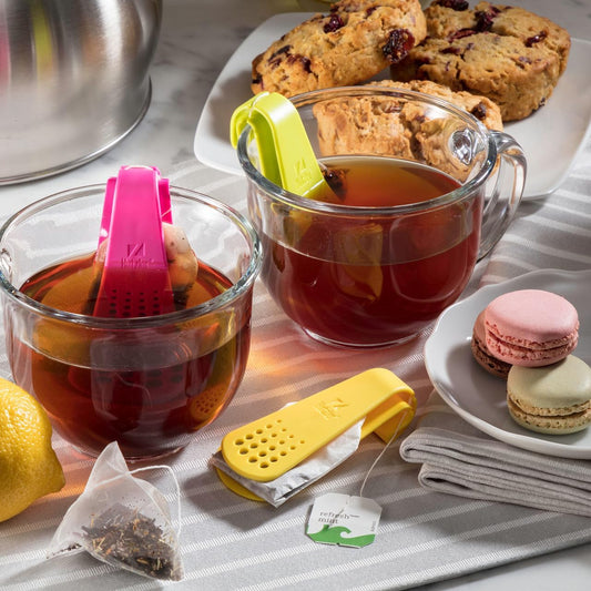 Hutzler Steep 'n Squeeze Tea Bag Holder & Squeezer Set (Green)