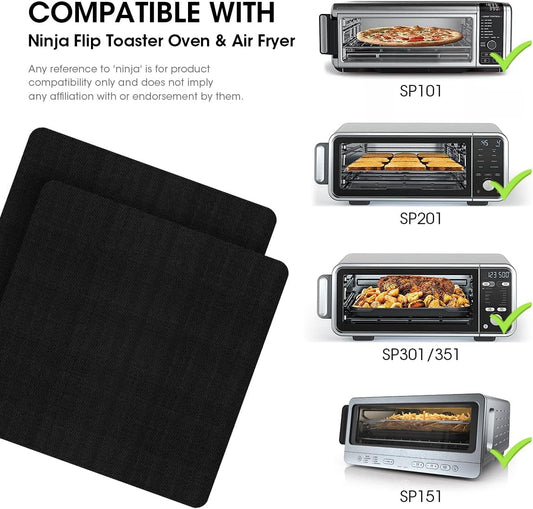 AIEVE Air Fryer Liners, 4 Packs Teflon Oven Liners for Bottom of Oven Compatible with Ninja Foodi SP101 SP201 SP301 SP351, Reusable Non-stick Air Fryer Baking Mat Sheets (12"x12")