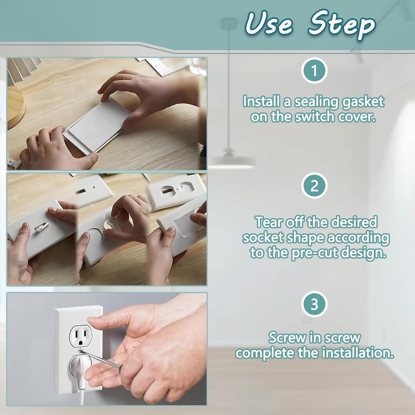 Outlet Insulation and Draft Sealers, Electrical Outlet Insulation Pads Foam Gasket for Wall Light Switch Socket Plug Cover Switch Plate Insulation for Duplex Toggle Rocker Wall Plate Openings-10 Pack