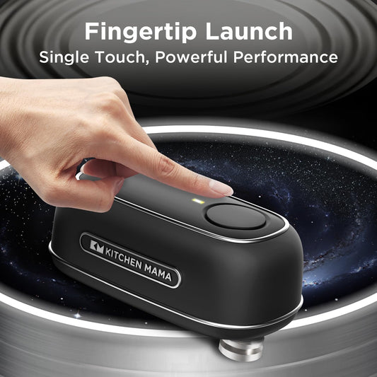 Kitchen Mama Orbit One Stainless Steel Rechargeable Electric Can Opener | Hands-free, USB-C Charging, Automatic Stop, Smooth Edge, Heavy Duty