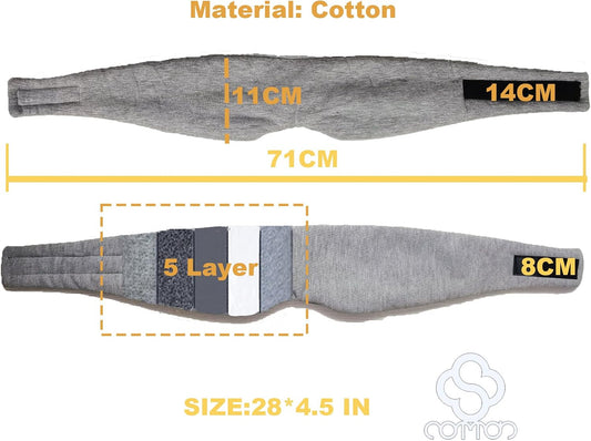 FAN WU Cotton Sleep Mask with Travel Pouch, Zero-Pressure Blackout Mask