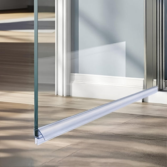 2-Pack Frameless Shower Door Bottom Seal 1/4 Inch Glass (39 in x 2), Glass Shower Door Seal Strip Bottom,Weather Stripping Sweep Leak Water Guard