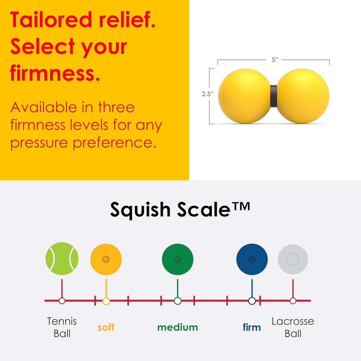 Rodo 2-in-1 Medium Peanut & Lacrosse Ball Roller | Deep Tissue Massage Tool for Fascia, Plantar Fasciitis, Hips & Back | Mobility & Recovery Roller | Compact, Travel-Friendly, Pilates & Therapy Ready