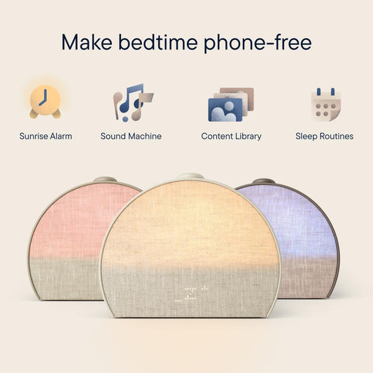 Hatch Restore 3 Sunrise Alarm Clock & Sound Machine, Smart Light (Greige) | White noise machine & sunrise alarm light, 80+ sleep sounds, screen-free bedtime routine with meditations via Hatch Sleep App