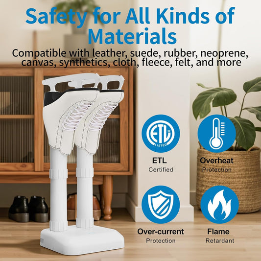 Silent Boot Dryer for Work Boots Sneakers, No Heat Shoe Dryer | Fanless Noiseless Boot Warmer Deodorizer Fits Gloves, Ski Gear, Cleats, Workers, Families, Hunters, Rainy Day, Snowy Day Gift