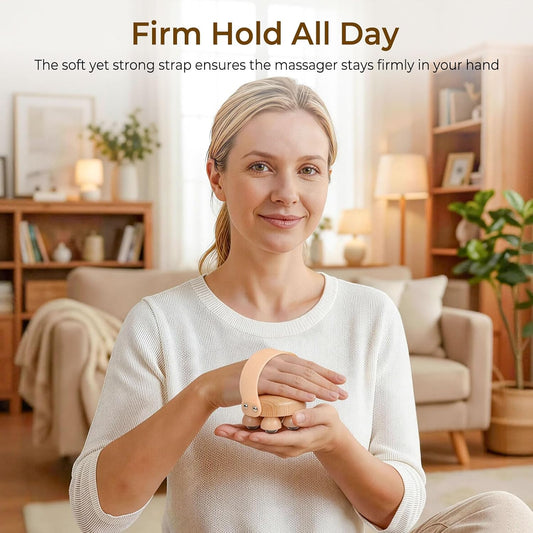 Wooden Handheld Massager, 2-Pack Multi-Roller for Body Contouring