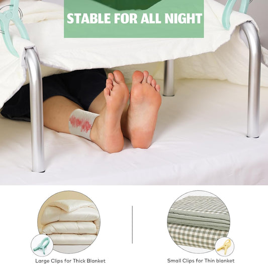 Foldable Blanket Lifter for Foot of Bed Bed Cradel for Feed Sheet Riser Includes 4 Clips