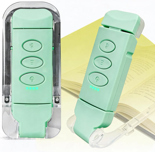 USB Rechargeable Book Light, Portable Clip-on LED Reading Light, Reading Lights for Books in Bed with 3 Amber Colors & 5 Brightness Dimmable, Compact & Long Lasting, Perfect for Book Lovers (Black)