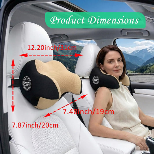 SPRFUFLY Make Relaxing Car Headrest Pillow, Car Neck Pillow for Driving | Car Pillow with Adjustable Strap, Breathable Removable Cover & Ergonomic Design - Comfort Car Neck Support Pillow(Black, 1PC)