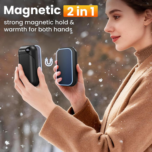 Hand Warmers Rechargeable 2 Pack, 4-Levels 104°F to 131°F Electric Hand Warmers, UL Certified Safe & Real 9Hrs Heating, Portable Pocket Hand Warmer for Women Men Kids, Fishing, Hunting, Golf, Camping