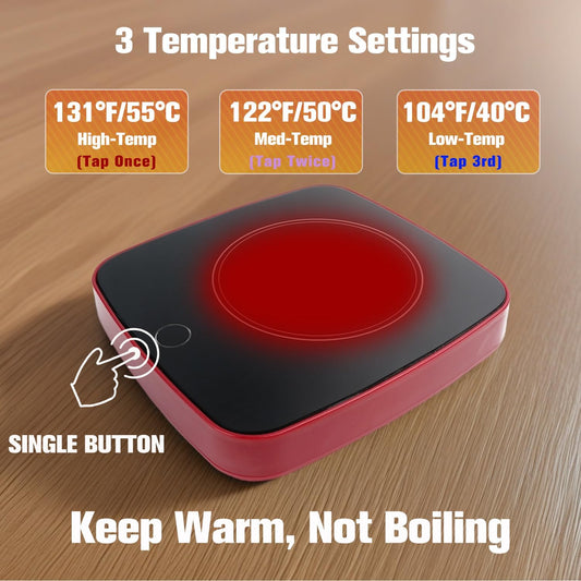 Coffee Mug Warmer - Gifts for Women - Fast Heating 16W Coffee Warmer with 3-Level Temperature Adjustment, 8H Auto Shut-Off, Small Gifts Cup Warmer Suitable for Coffee, Tea, Water, Milk, and Candle