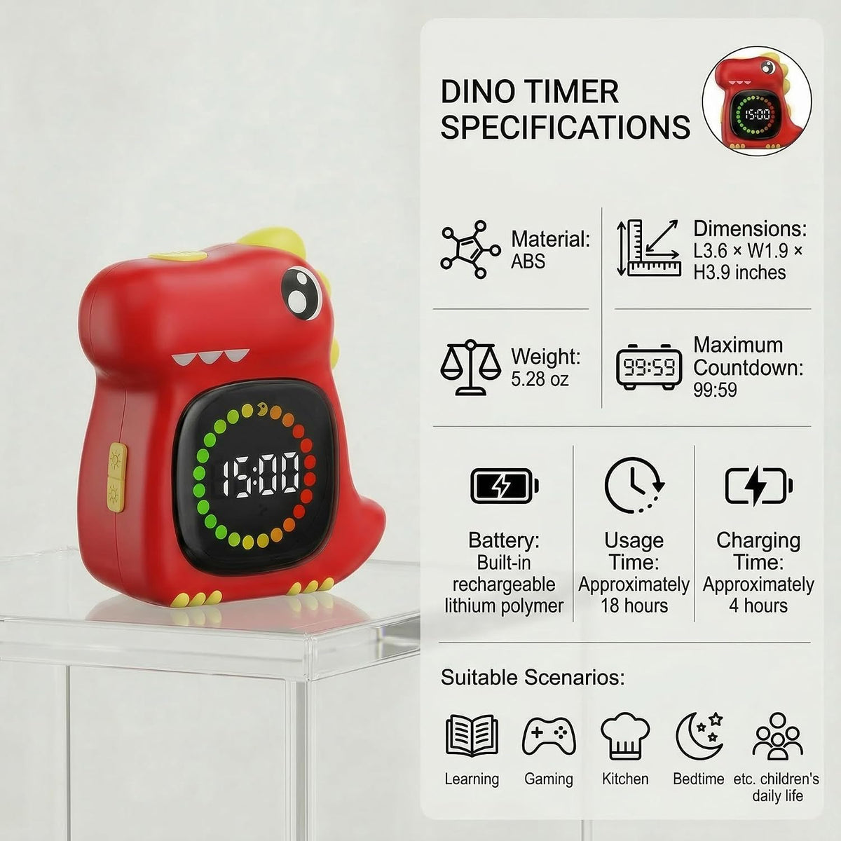 Visual Timer for Kids 99 Minute Digital Potty Training Timer for Homeschool