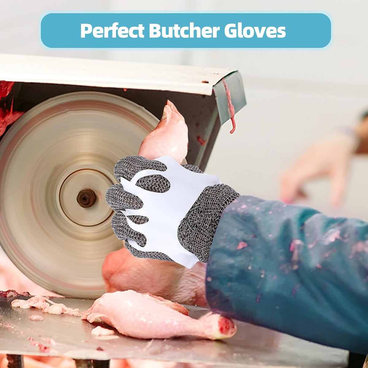 Cut Resistant Glove, Food Grade Stainless Steel Chainmail Butcher Glove for Cutting Meat Oyster Shucking Slicing Fish
