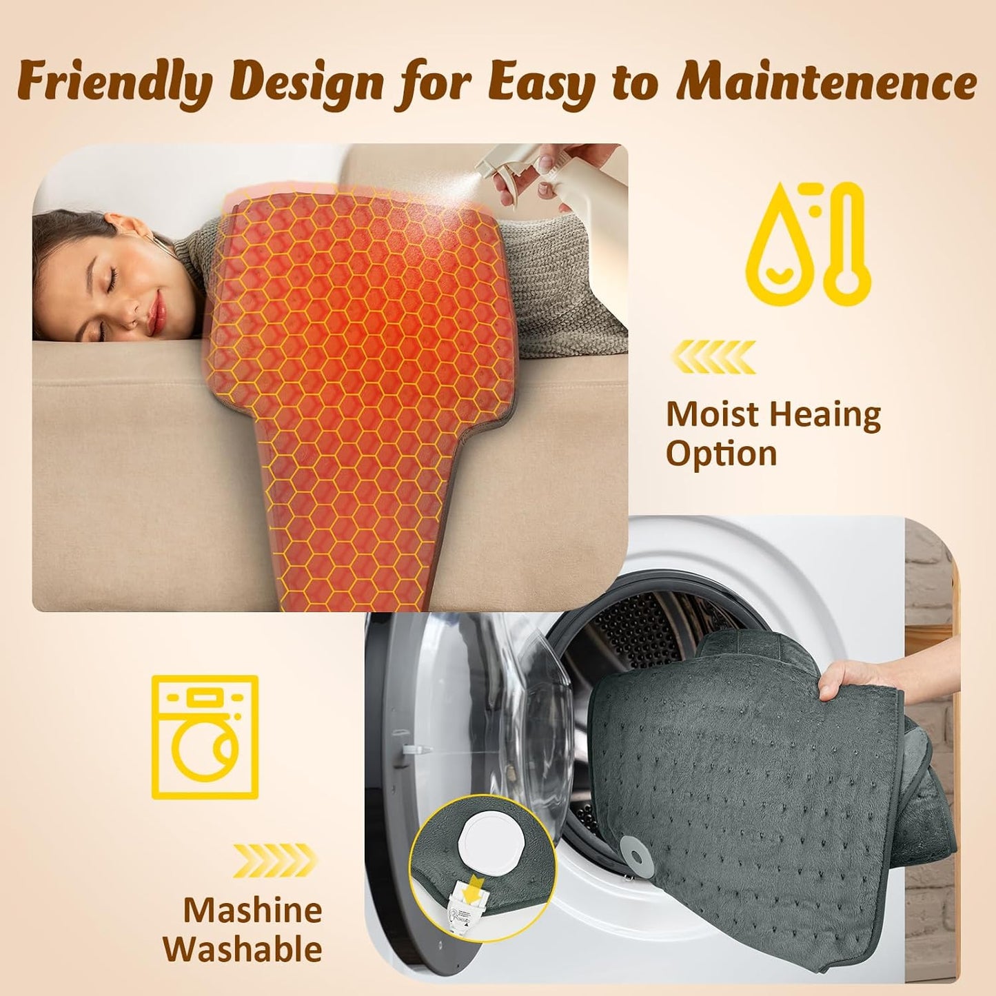 Heating Pad for Back, Electric Heating Pad for Period Cramps, Wrap Around Heat Pad for Waist Stomach Neck Shoulders Thigh Knee,Birthday Gifts for Women Men, Gifts for Men Women Mom Dad Wife Husband