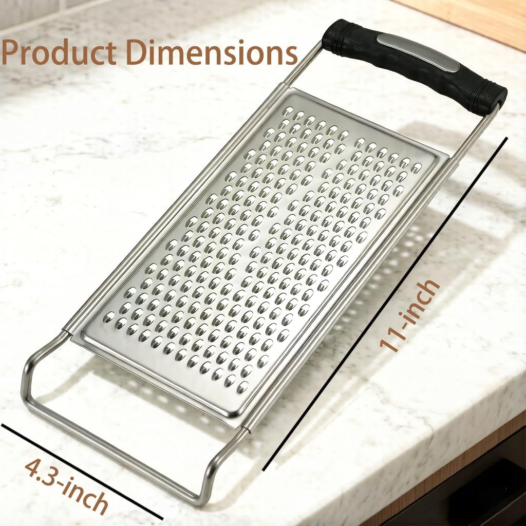 NACOLUS Grater & Finger Guard Set – Cut-Proof Hand Protector + Fine Stainless Steel Grater for Cheese, Citrus, and Vegetables