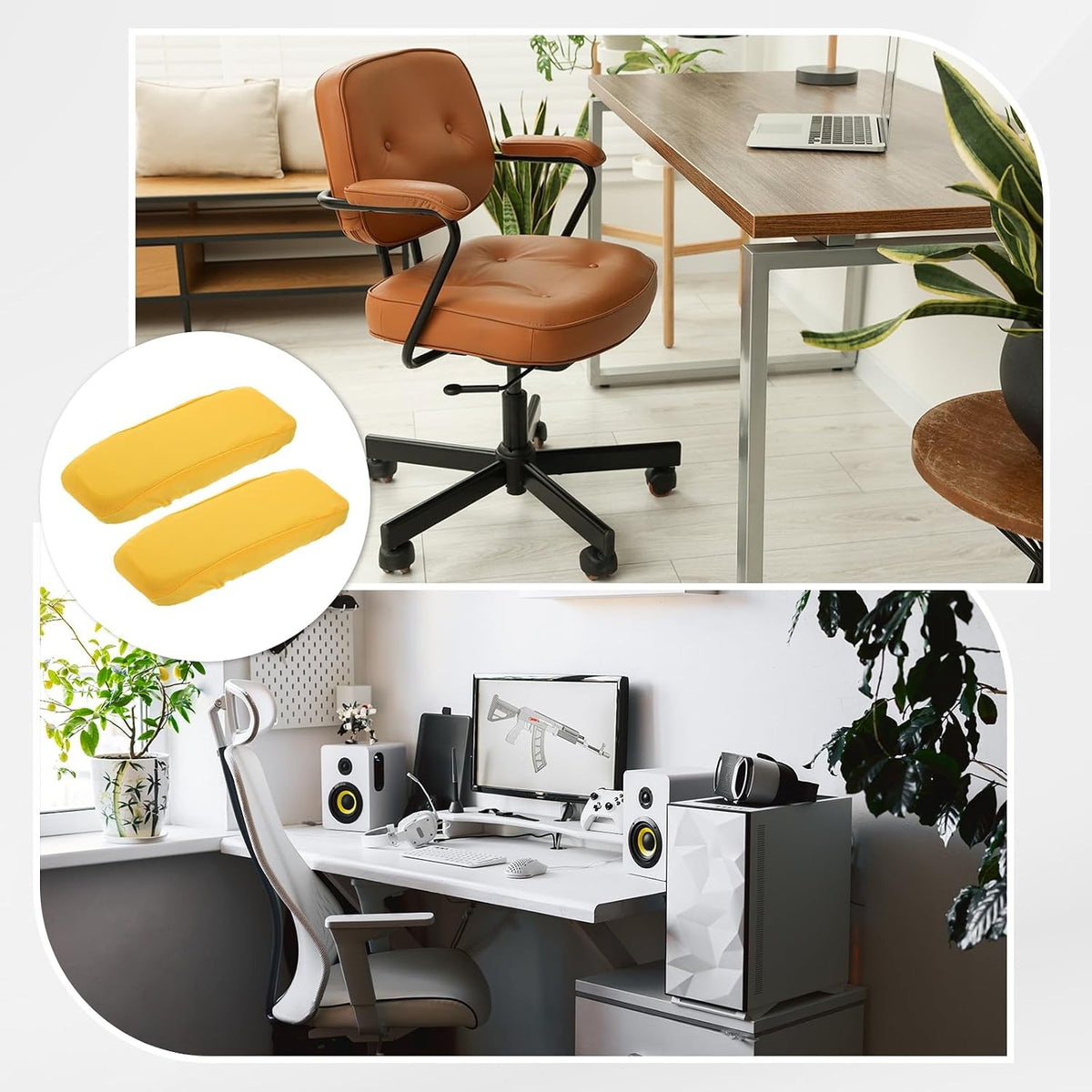 uxcell Chair Armrest Slipcovers Covers, 32 x 8cm Polyester Removable Seat Hand Rest Protector for Office Chairs Desk Chair(Dark Gray)