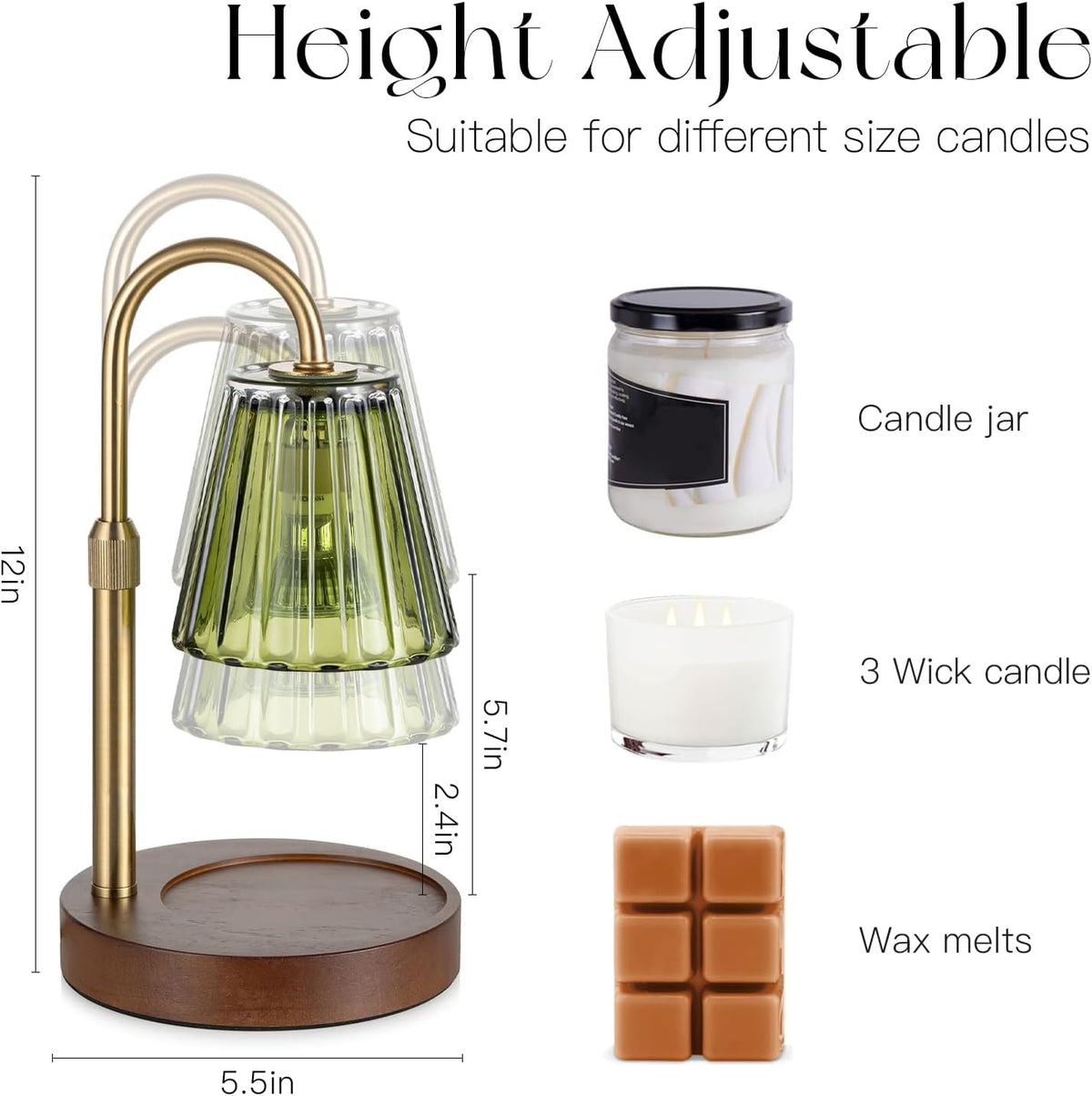 Candeldo Candle Warmer Lamp with Timer, Pink Glass Shade