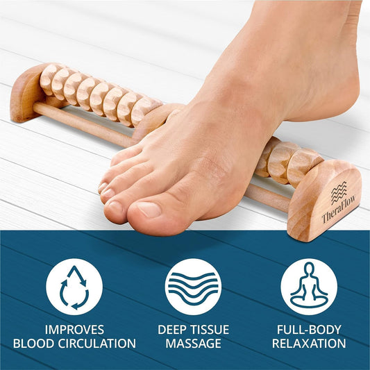TheraFlow Small Dual Foot Massager for Neuropathy - for Plantar Fasciitis Relief - Foot Roller for Foot Pain Relief | Feet Massager for Pain Relief and Circulation - Ideal Gifts for Mom