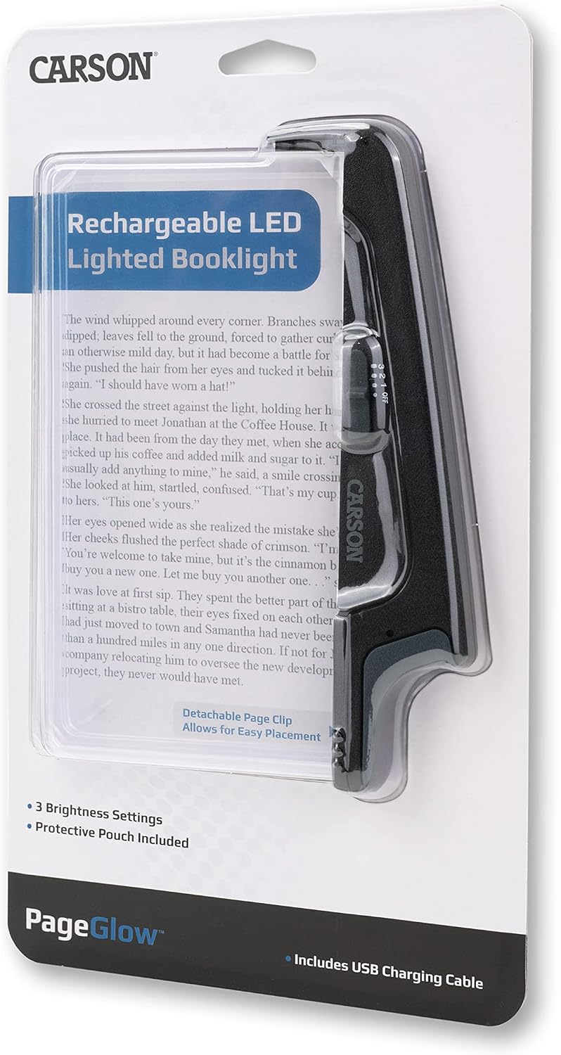 Carson PageGlow Rechargeable LED Reading Light (PG-10R) 7.25x5.4X.88