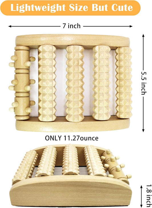 Foot Massager Roller (One Foot). Plantar Fasciitis & Pain Relief. Shiatsu & Acupressure Reflexology Tool, Myofascial Release, Trigger Point Acupuncture. (5.55x4.57x1.77 inch)