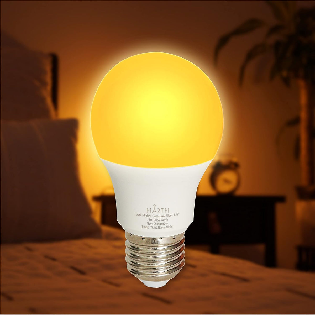 Amber Light Bulbs for Sleep I 1800K Warm Light Bulbs for Bedside Lamp I 7 Watt E26 Led Bulb (60W Equiv) Orange Led Lights for Bedroom Soft Warm Lighting I Dim Night Light for Kids Room Warm Light Lamp