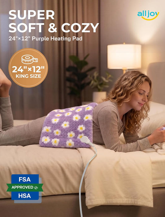 Heating Pad, ALLJOY Cute Heating Pad for Period Cramps & Back Pain, 24"X12"