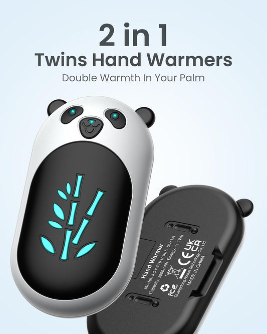 Hand Warmers Rechargeable, 6000mAh Electric Hand Warmer Reusable, 20Hrs Long Heating, Portable Pocket Heater Handwarmer for Women Men, Outdoor Camping, Hunting Gear