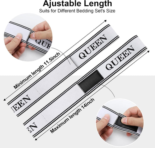 Bed Sheet Organizers and Storage with Hook and Loop Label Bands Queen