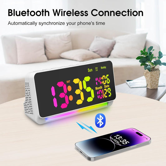 120db Super Loud Alarm Clock for Heavy Sleepers, Bluetooth Connection
