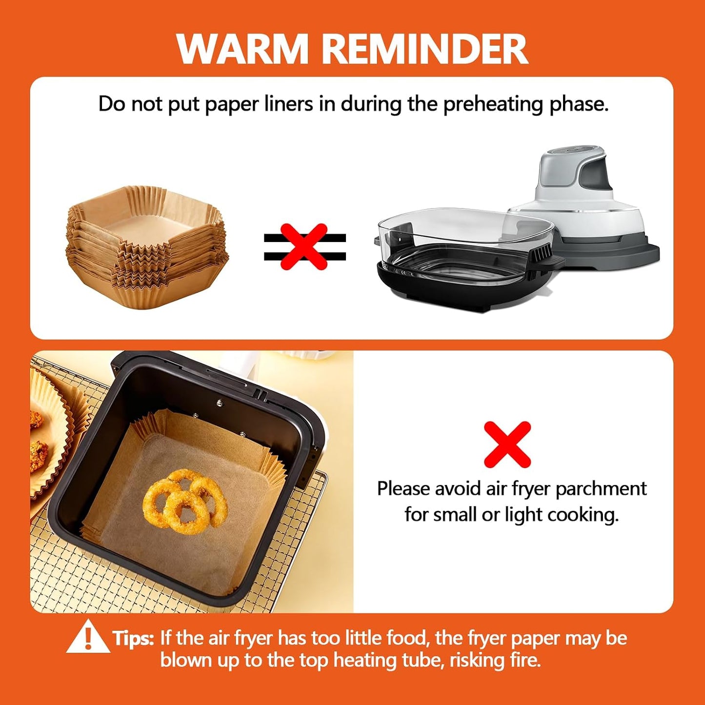 UBeesize 9 Inch Disposable Air Fryer Liners 200 Pack Square Parchment Liner