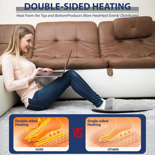 Electric Foot Warmer with LCD Display, Double Sided Foot Heating Pad | 9 Heat Levels & 3 Timers, Fast Heating, Machine Washable Non-Slip Foot Warmer for Bed Under Desk Office, Gift for Women Men