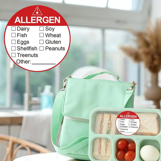 Allergen Allergy Warning Labels Sticker Red Adhesive Allergies Stickers | 2 Inch Fluorescent Food Rotation Labels Food Allergy Warning Circle Dots Label for Grocery Stores,Food Packaging 500 Pcs