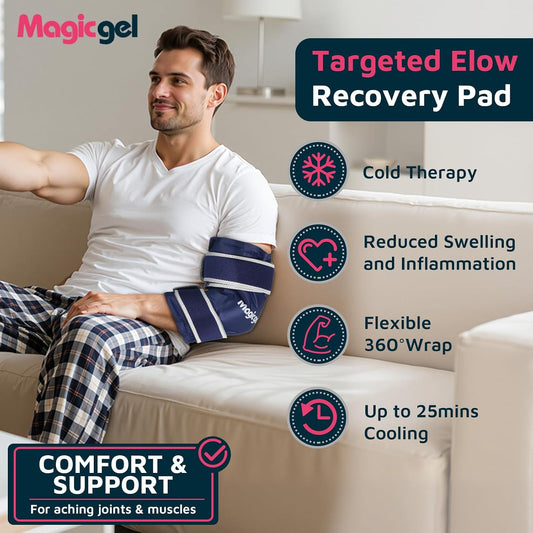 Magic Gel Ice Pack for Knee - Reusable Cold Wrap for Injuries - Soft Flexible Cooling for Icing Knees, Elbow, Calf, Wrist - Adjustable Wraparound Straps