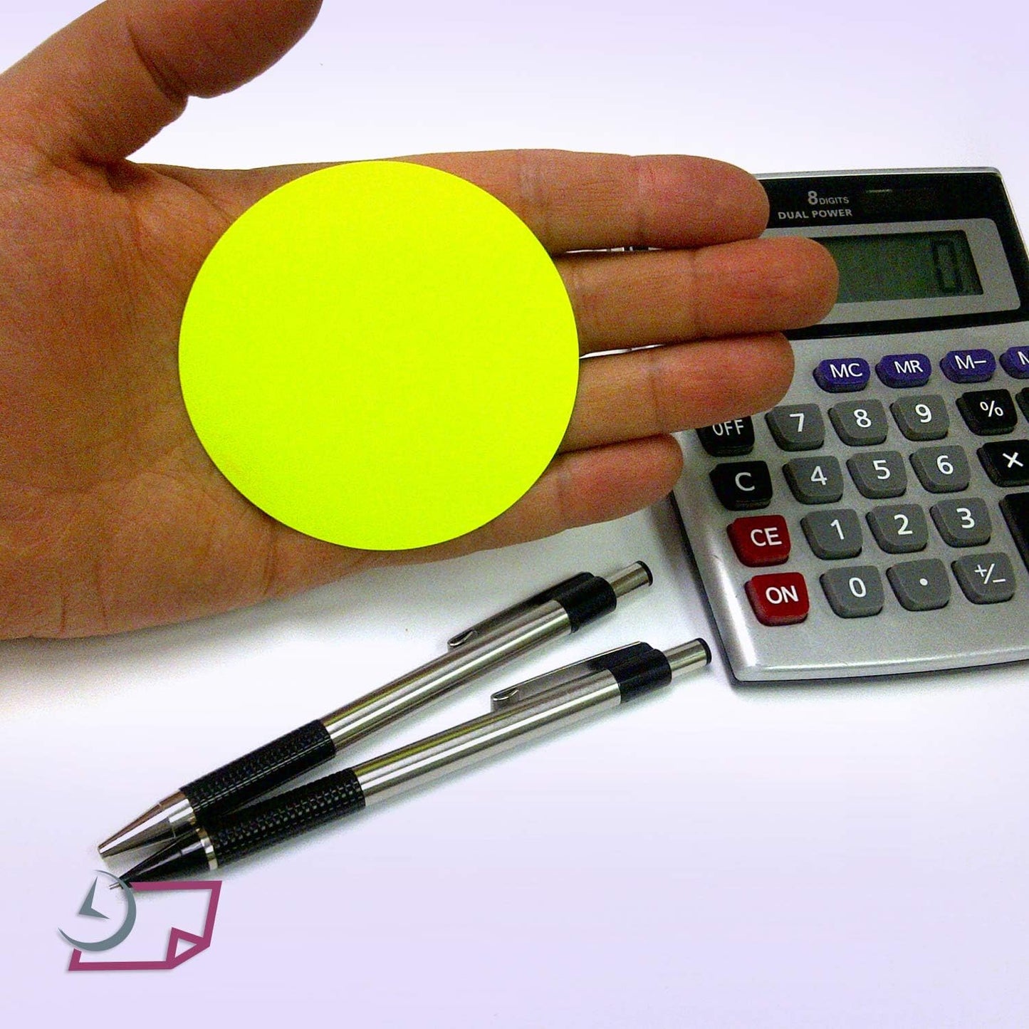 Blank Color Coding Stickers, Writable Surface – 500 Permanent Labels per Roll (Yellow Fluorescent, 1.5" Circle)