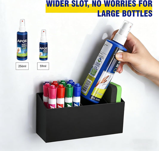 Magnetic Marker Holder for Whiteboard, Fridge, Teacher Must Have | Acrylic Magnet Dry Erase Pen Holder for Refrigeator, Anti-slip Pencil Holder for Classroom, Locker Organizer Accessories