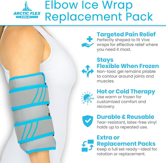 Arctic Flex Gel Replacement Packs - Ice Packs Reusable for Elbow Ice Brace