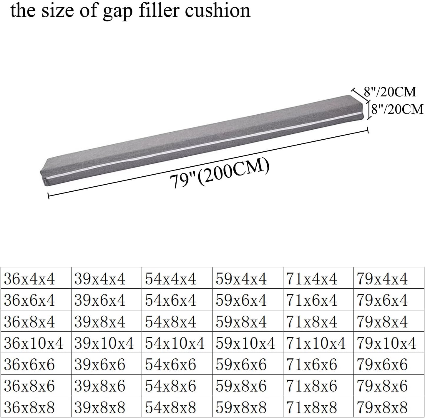 SAMTY Bed Gap Filler for headboard Space Gap Filler Bolster Stopper 54x6x4 | Full Bed, Closes Gaps Between Headboard And Mattress With Supportive Foam And Removable Washable Linen Cover