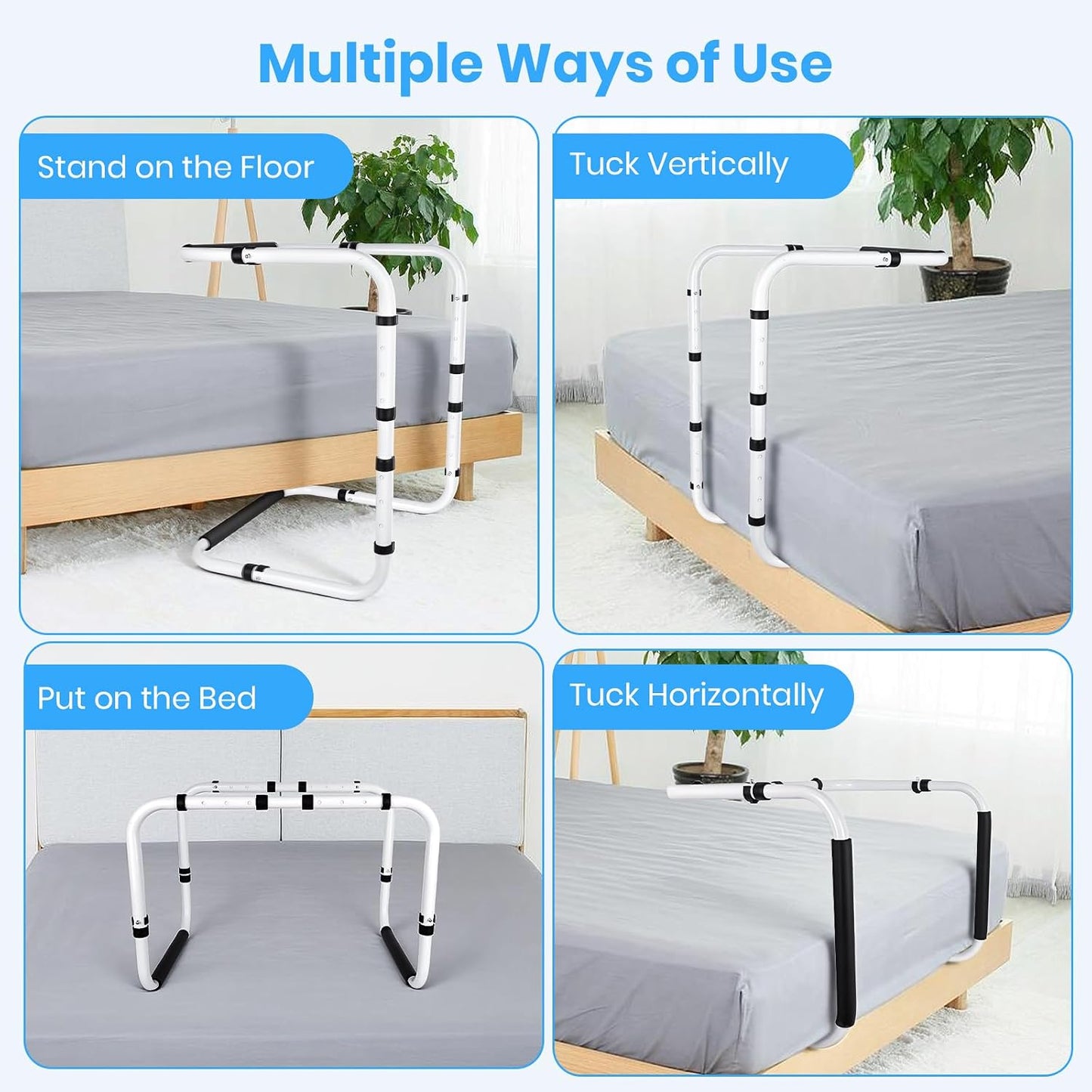 Blanket Lifter for Feet - Blanket Lifters for Foot of Bed, Adjustable 20-29 Inch Height with 4 Non-Slip Clips, Multi-Use Bed Support for Enhanced Foot, Toe, Leg and Knee Comfort