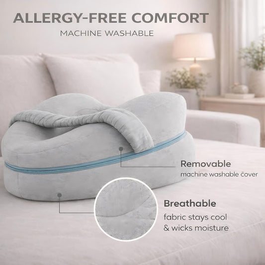 2026 Upgraded Leg Pillow for Side Sleeping with Strap, Knee Pillow Between Legs for Nighttime Sleep, Sciatica Support for Lower Back, Knees, Joints & Spine, Post-Surgery Alignment Pillow