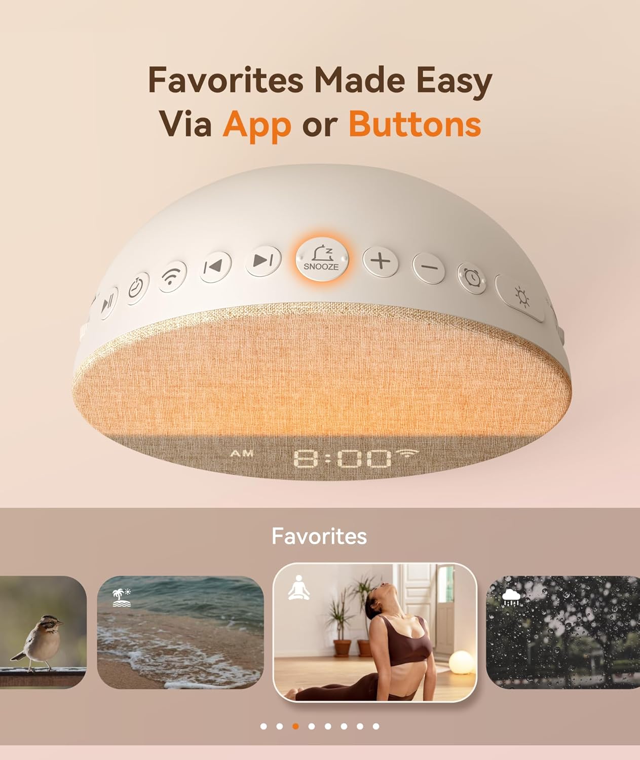 Dreamegg Sunrise 1 Pro - Sunrise Alarm Clock, Sound Machine for Sleep, Favorites Mode, Sleep Routines, Dimmable Night Light, 29 Soothing Sounds, White Noise Machine, Wake Up Light for Bedrooms, Adults