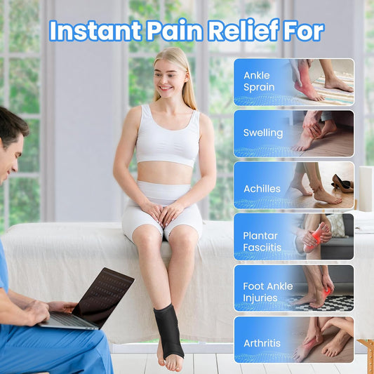 ONLYCARE Ankle Ice Pack Wrap for Swelling, Upgraded Gel Ice Pack Reusable, Hot Cold Therapy, Cold Pack for Sprained Ankle Injuries, Achilles Tendonitis, Plantar Fasciitis