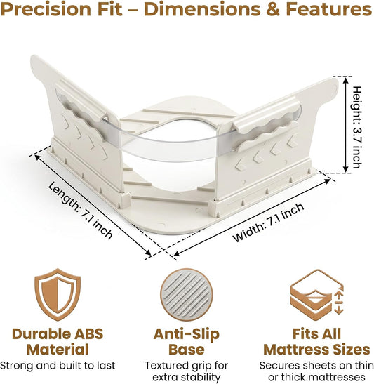No-Lift Bed Sheet Holders for Thick Mattresses, 8PcsTriangle Sheet Straps Keep Sheets in Place All Night, Upgraded Mattress Clips with Fabric-Safe Grippers, Fitted Sheet Fasteners