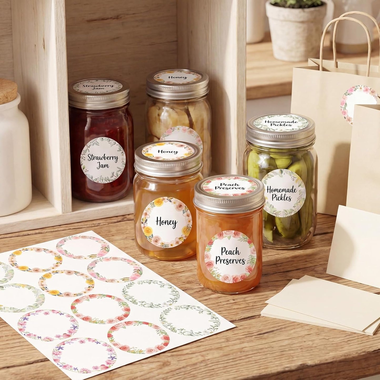 360 Pcs Canning Jar Labels, 2 Inch Round Removable Stickers, 6 Colors | Writable Labels, Easy Peel, No Residue, For Jars, Bottles, Pantry, Meal Prep, Gift Wrap And Party Favors