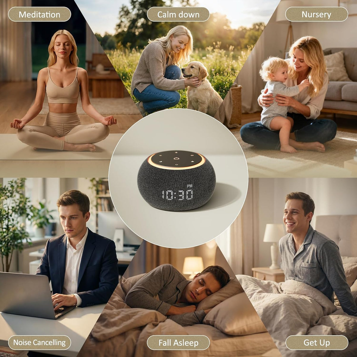 Hotmoon Luna Pro Smart Sound Machine, 507 Sounds, Dual-Stage Alarm, Plug in