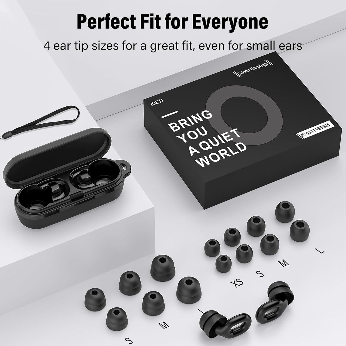 Ear Plugs for Sleeping, 35dB Noise Reduction Hearing Protection EarPlugs, Reusable Silicone Earplug, 7 Pair Eartips in XS/S/M/L Replaceable Single/Double Ear Plug for Sleep, Study, Work, Events