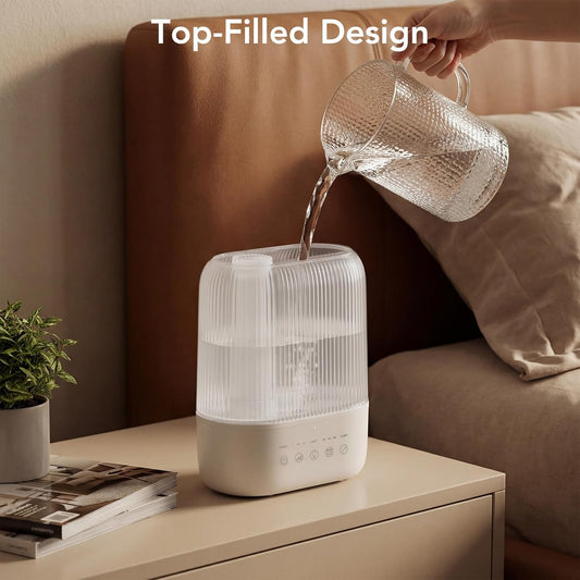 Electactic 2.8L Top Fill Humidifier, Essential Oil Diffuser & Cool Mist Humidifiers, Smart Humidity Control, Quiet Ultrasonic, 360° Nozzle, 7-Color Light for Bedroom, Home Office